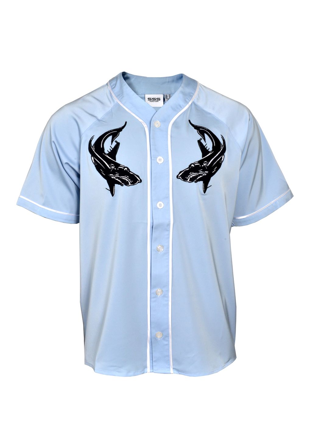 sharks Adult Full Button Baseball Jersey